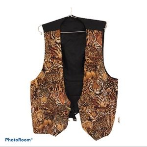 Unisex leopard & Tiger vest. Size large
